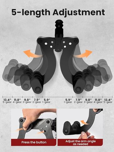 حامل جداري للدراجة من يوركينج، حامل تعليق أفقي على الحائط يحمل ما يصل إلى 55 رطلًا من خطاف تخزين داخلي للدراجة مع 5 مستويات قابلة للتعديل، يمتد ليناسب مقود 32.6 بوصة لدراجة واحدة في مرآب المنزل - أحمر in Kuwait