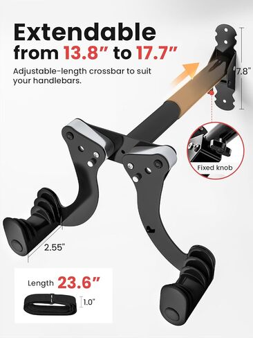 حامل جداري للدراجة من يوركينج، حامل تعليق أفقي على الحائط يحمل ما يصل إلى 55 رطلًا من خطاف تخزين داخلي للدراجة مع 5 مستويات قابلة للتعديل، يمتد ليناسب مقود 32.6 بوصة لدراجة واحدة في مرآب المنزل - أحمر in Kuwait