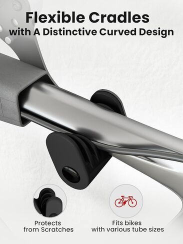 حامل جداري للدراجة من يوركينج، حامل تعليق أفقي على الحائط يحمل ما يصل إلى 55 رطلًا من خطاف تخزين داخلي للدراجة مع 5 مستويات قابلة للتعديل، يمتد ليناسب مقود 32.6 بوصة لدراجة واحدة في مرآب المنزل - أحمر in Kuwait