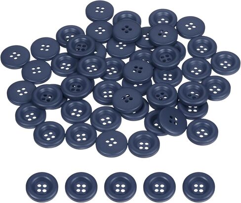 HARFINGTON 50pcs Sewing Button 25mm (1 Inch) 4 Holes Resin Thickened Round Crafting Replacement Buttons for Clothing DIY Crafts Decoration, Light Blue in Saudi Arabia