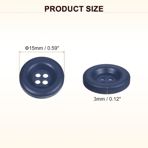 HARFINGTON 50pcs Sewing Button 25mm (1 Inch) 4 Holes Resin Thickened Round Crafting Replacement Buttons for Clothing DIY Crafts Decoration, Light Blue in Saudi Arabia