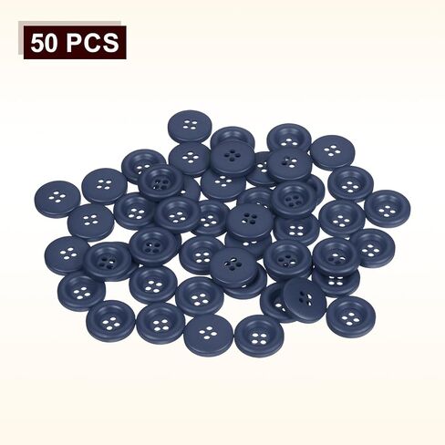 HARFINGTON 50pcs Sewing Button 25mm (1 Inch) 4 Holes Resin Thickened Round Crafting Replacement Buttons for Clothing DIY Crafts Decoration, Light Blue in Saudi Arabia