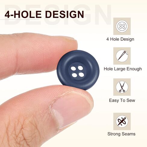 HARFINGTON 50pcs Sewing Button 25mm (1 Inch) 4 Holes Resin Thickened Round Crafting Replacement Buttons for Clothing DIY Crafts Decoration, Light Blue in Saudi Arabia