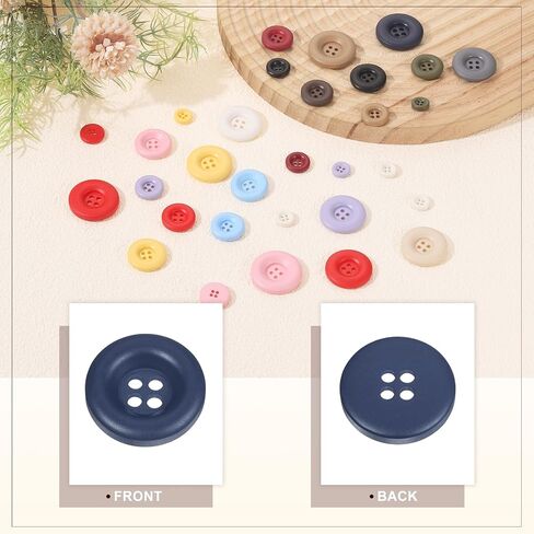 HARFINGTON 50pcs Sewing Button 25mm (1 Inch) 4 Holes Resin Thickened Round Crafting Replacement Buttons for Clothing DIY Crafts Decoration, Light Blue in Saudi Arabia