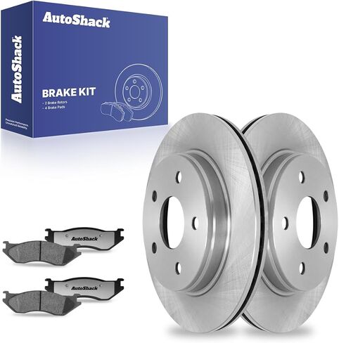 Autoshack Front Brake Kit استبدال 2002-2005 Dodge RAM 1500 2004-2006 Durango 3.7L 4.7L 5.7L 5.9L V6 V8 4WD RWD DISC BRAKE BRAKE ROTORS مع وسادات الفرامل السيراميك 13.2 "(335.8 مم) PCDR630076300796666 in Kuwait