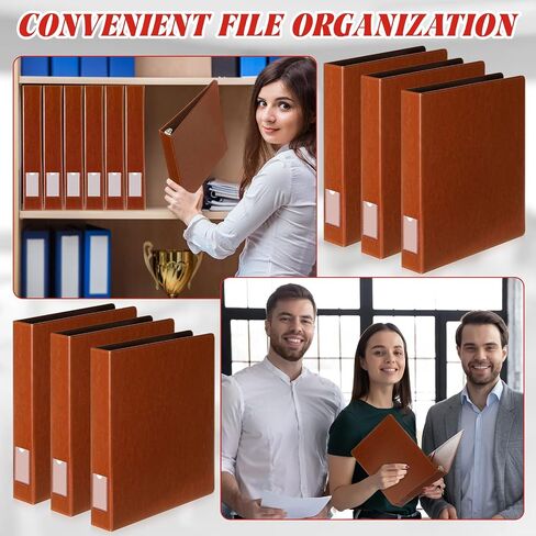 Fulmoon 6 PCS Leather 3 Binder Ring Ring ، 1.5 بوصة عتيقة Round Ring Binder مع 2 جيوب داخلية وحامل علامة العمود الفقري ، محفظة تنفيذية احترافية للمدرسة المنزلية (Black) in Saudi Arabia