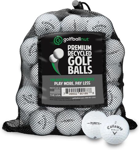 Recycled Golf Balls for Callaway Mix - Used Golf Balls Bulk 4A Near Mint Condition – Includes Mesh Bag – (24-48)-Pack, White in Saudi Arabia