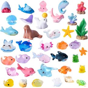 135 PCS MINI Resin Animals Resin Tiny Animal Miniature Animals التماثيل الصغيرة الصغيرة حيوانات صغيرة كبيرة للحديقة الجنية ملحقات المناظر الطبيعية الدقيقة دمية إخفاء الحرف اليدوية in Kuwait