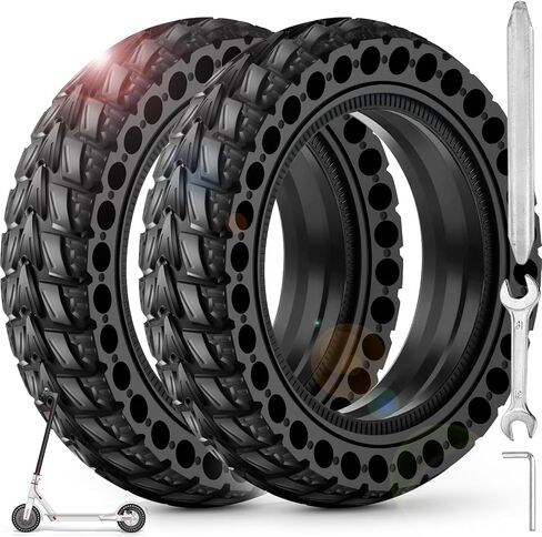 BANGTING 2PCS Upgrade 50/75-6.1 Electric Scooter Solid Tires, 8.5x2.0 Tires Tubeless for Gotrax GXL V2/XR/APEX, 8 1/2 x2 Tire Replacement for Hiboy S2, Xiaomi 3 Lite/3/Pro 2/1s/M365 (Red (No tools)) in Saudi Arabia