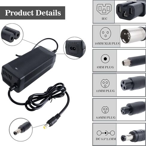 29.4V 2A Fast Charger 7 in 1 Plugs Universal for 24V 25.2V 25.6V 25.9V Lithium-ion Batteries, Replacement for Razor, Jetson, Voyage, gotrax, ninebot in Saudi Arabia