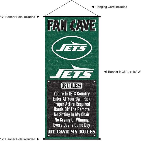 لافتة WinCraft New York Jets Man Cave Fan لتمرير الباب على الحائط in Saudi Arabia
