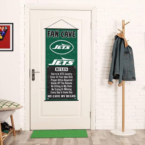 لافتة WinCraft New York Jets Man Cave Fan لتمرير الباب على الحائط in Saudi Arabia