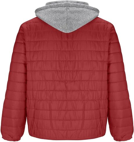Puffer Jacket Men Lightweight Zip Up Quilted Jackets Warm Casual Long Sleeve Winter Coats Outerwear with Hood 2025 in Saudi Arabia