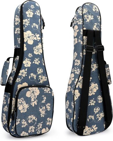 MUINS Ukulele Case,21 23 24 26 Tenor Soprano Concert Ukelele Bag With Bag & Capo & 4 Picks & strings & string Winder & Strap &Stickers,Uke Gift Choice (Blue Flower, 21 Inch) in Saudi Arabia