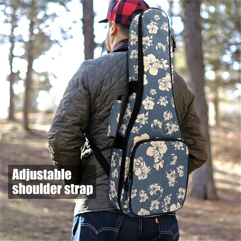 MUINS Ukulele Case,21 23 24 26 Tenor Soprano Concert Ukelele Bag With Bag & Capo & 4 Picks & strings & string Winder & Strap &Stickers,Uke Gift Choice (Blue Flower, 21 Inch) in Saudi Arabia