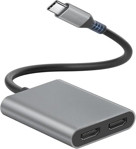 JUEJUEZI 4-in-1 USB C to Dual HDMI Adapter, USB C Multi Port Adapter with 2 HDMI 4K Ports, USB3.0, PD 100W, C-Type to 2 HD Splitter, Suitable for MacBook Air/Pro, XPS in Kuwait