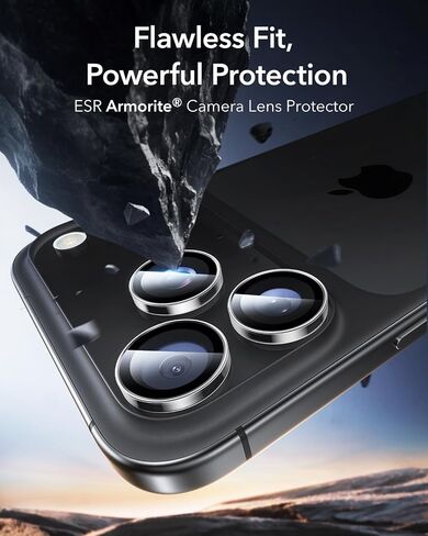 ESR لـ Samsung Galaxy S25 Ultra Camera Lens Protector ، حماة العدسات الفردية ، الزجاج المتقلب للغاية مع تحوّل الألومنيوم ، ودود الحالات ، ومجموعة واحدة ، فضية بريق in Kuwait