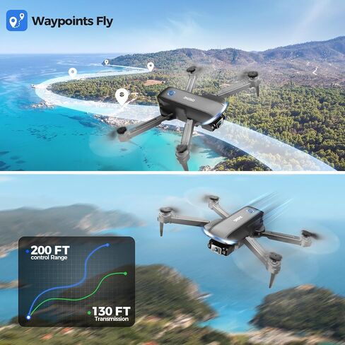 بدون طيار مع كاميرا 1080 بكسل HD FPV قابلة للطي للبالغين والمبتدئين ، RC Quadcopter مع التحكم في الجاذبية ، مفتاح واحد الإقلاع/الأرض ، وضع التدفق البصري ، 360 درجة ، وضع 3 سرعات ، نقطة الطريق in Kuwait