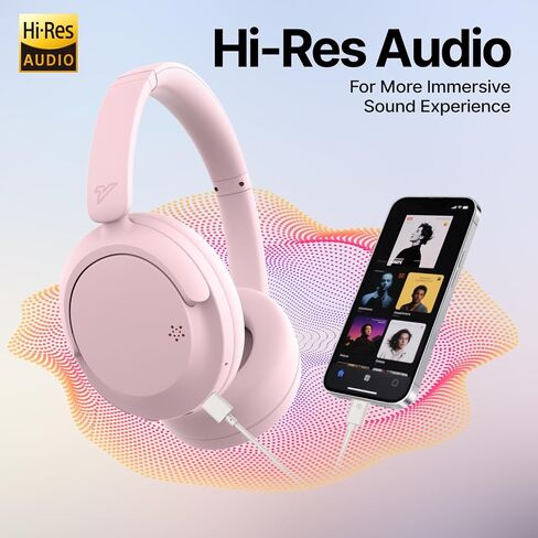 VOKALEN Hyper GO Wireless Over-Ear Noise Cancelling Headphones with Mic, 60H Playtime, Bluetooth Headset, Multi-Device Pairing, Ultra-Lightweight for Travel, Work, Study (White) in Kuwait