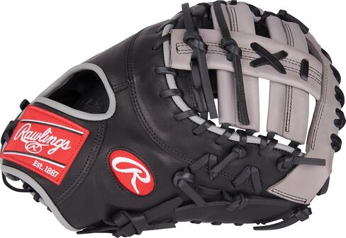 Rawlings | FOUNDATION First Base Mitt | Left Hand Throw | 12.5" - Single-Post Double-Bar Web | Black/Grey in Saudi Arabia