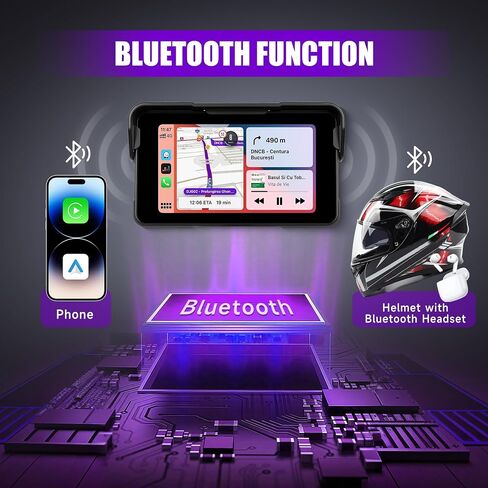 6.86 بوصة شاشة Carplay Carplay Rimoody مع Carplay اللاسلكي Android Auto للسيارة ، Bluetooth ، GPS Navigation ، EQ ، IP67 Haterproof Touchnen ، رابط المرآة ، التحكم الصوتي in Kuwait