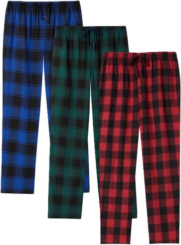 jupitersecret mens pajama pants مجموعة من القطن الفانيلا سراويل نوم وخفيفة الوزن ، وسروال PJ مع جيوب وزر زر in Kuwait