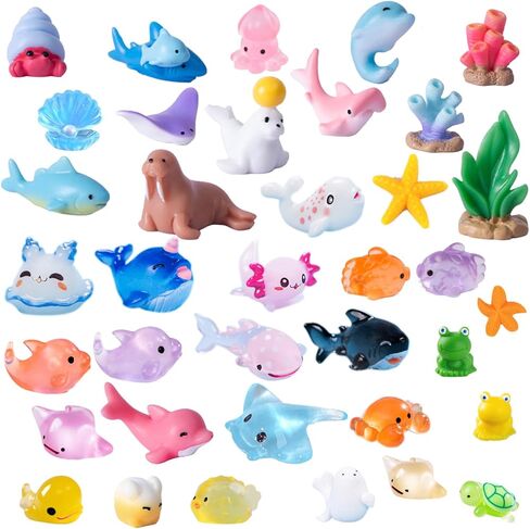 135 PCS MINI Resin Animals Resin Tiny Animal Miniature Animals التماثيل الصغيرة الصغيرة حيوانات صغيرة كبيرة للحديقة الجنية ملحقات المناظر الطبيعية الدقيقة دمية إخفاء الحرف اليدوية in Kuwait