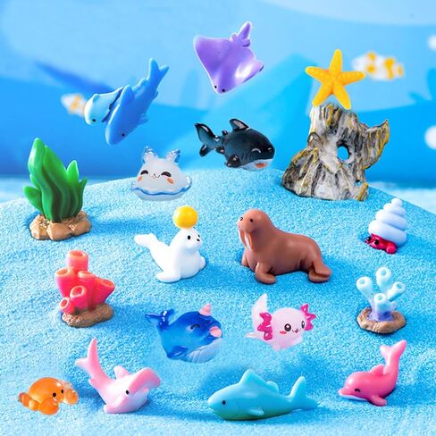 135 PCS MINI Resin Animals Resin Tiny Animal Miniature Animals التماثيل الصغيرة الصغيرة حيوانات صغيرة كبيرة للحديقة الجنية ملحقات المناظر الطبيعية الدقيقة دمية إخفاء الحرف اليدوية in Kuwait