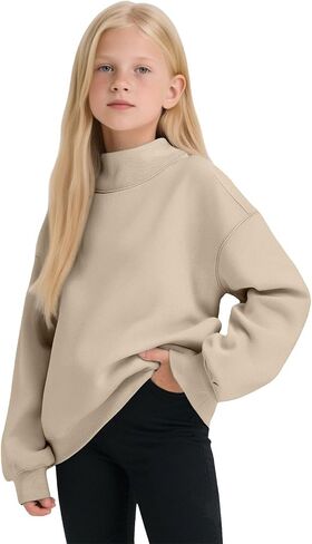 Cute Sweatshirts For Girl Loose Mock Neck Sweatshirt Y2K Fall Turtleneck Hoodie Puppy Long Sleeve Pullover Tops Casual in Saudi Arabia