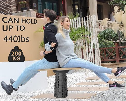 ALEVMOOM 2025 18" H Collapsible Stool with Cushion, Capacity 600lbs Portable Stools for Adults Heavy Duty, Adjustable Height Telescoping Folding Stool, for Outdoor Camping Travel Hiking Fishing in Kuwait