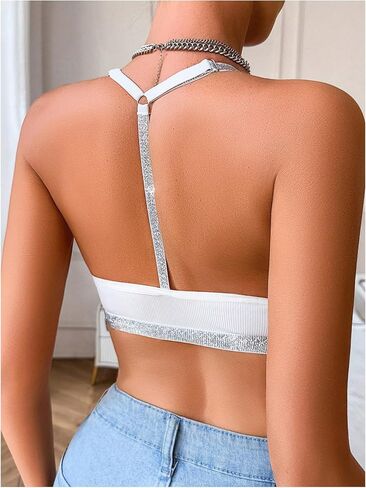 Soly Hux للنساء الإغلاق الأمامي الإغلاق حمالة الأشرطة اللامعة Criss Cross دفع Bralettes in Kuwait