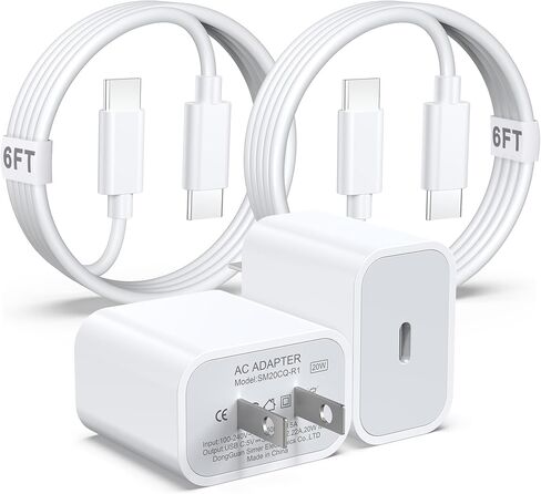 iPhone 16 Charger Fast Charging USB-C to USB-C, 3FT 20W PD Wall Adapter & Cable, Compatible with iPhone 16/16 Pro/16 Pro Max, iPhone 15/15 Plus/15 Pro/15 Pro Max, iPad Pro/Air/Mini (2 Pack) in Saudi Arabia