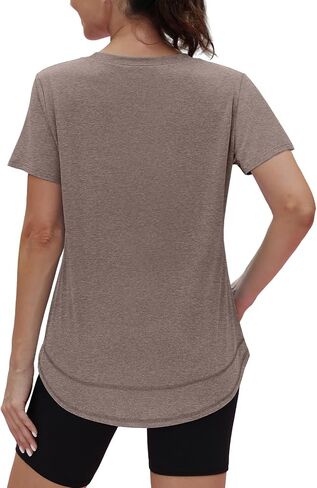 Womens Workout Tops Short Sleeve Shirts with Sun Protection Trendy Spring Summer Outfits S-3XL in Saudi Arabia