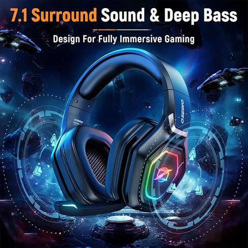 Wireless Gaming Headsets with Flip Microphone - USB-A & USB-C Gaming Headphones for PC, Ps5, Ps4, 30-Hr Battery Bluetooth Headset for Switch, Laptop, Mobile, Mac in Kuwait
