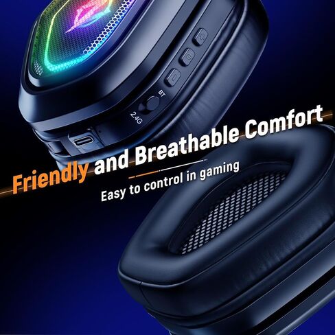 Wireless Gaming Headsets with Flip Microphone - USB-A & USB-C Gaming Headphones for PC, Ps5, Ps4, 30-Hr Battery Bluetooth Headset for Switch, Laptop, Mobile, Mac in Kuwait