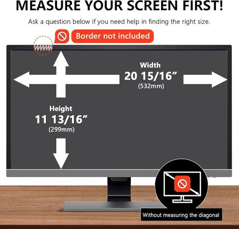 RedANGEL 【2 Pack】 24 Inch Privacy Screen Protector (Compatible with 23", 23.6", 23.8") for 16:9/16:10 Widescreen Monitors-Blue Light Blocking,Hanging Design, Anti-Scratch for Desktop Computers in Saudi Arabia