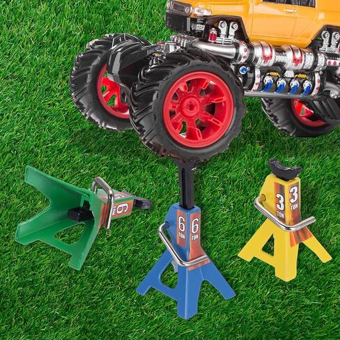 Meccanixity RC Car Jack Stands ، 1/10 RC Scale Jack Toy تقف 3 طن محاكاة الديكورات التزيين من أجل SCX10 D90 CC01 in Kuwait
