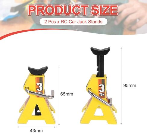 Meccanixity RC Car Jack Stands ، 1/10 RC Scale Jack Toy تقف 3 طن محاكاة الديكورات التزيين من أجل SCX10 D90 CC01 in Kuwait