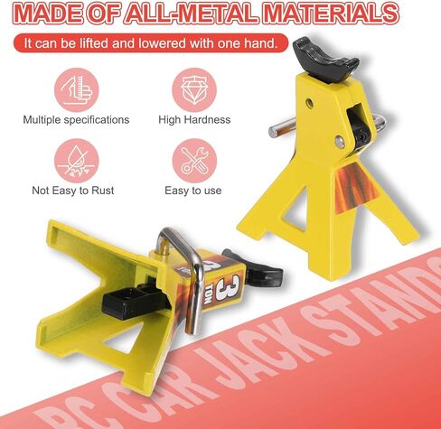 Meccanixity RC Car Jack Stands ، 1/10 RC Scale Jack Toy تقف 3 طن محاكاة الديكورات التزيين من أجل SCX10 D90 CC01 in Kuwait