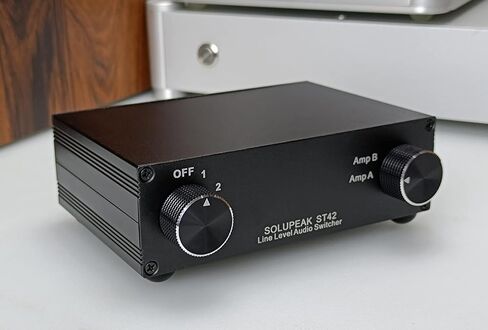 4 Way Stereo RCA Audio Switch Input Signal Source Switcher 4 Input 1 Output Splitter Passive Selector Box (Silver) S2 in Kuwait