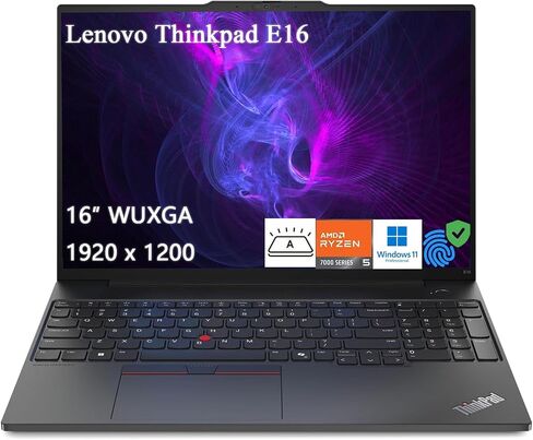 Lenovo Thinkpad E16 Business Business Captop ، 16 "Wuxga ، AMD Ryzen 5 7530U (Beat I7-1165G7) ، ما يصل إلى 4.5 جيجا هرتز ، ذاكرة وصول عشوائي 16 جيجا بايت ، 512 جيجا بايت PCIe SSD ، بصمات الأصابع ، HDMI ، RJ-45 ، Wi-Fi 6 ، خلفية ، Windows 11 Pro ، in Saudi Arabia
