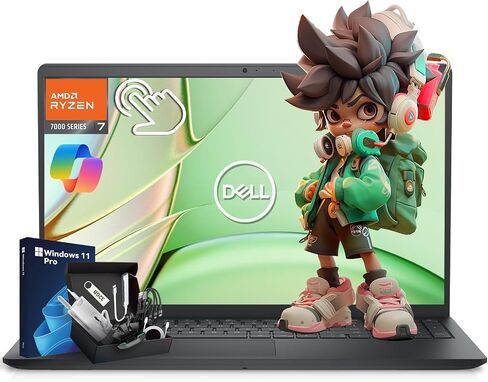 Dell Inspiron 15 3535 Touch Screcnen Business Laptop ، AMD Ryzen 7 7730U (Beats I7-1355U) ، 15.6 "DHD IPS Display ، 32GB RAM | 1TB SSD ، COPILOT AI & LIFETIME Windows 11 Pro مع G255 Pro Accessories Kit in Saudi Arabia