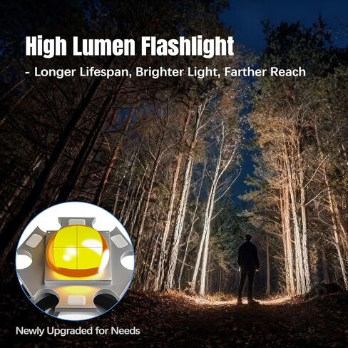 Tactical Flashlights Torch High Lumens Rechargeable, 3 Modes Led Waterproof Zoomable Linternas Handheld Small Flashlight, Adjustable Brightness Flash Light for Hurricane/Home/Emergency (2 Pack) in Kuwait