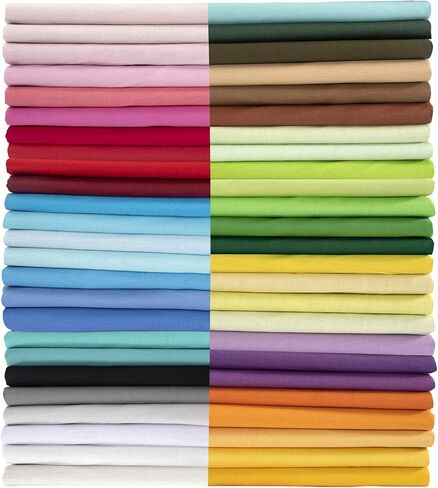 Aubliss 50pcs 100 ٪ حزمة القطع القطن 10 "× 10" ساحة مربعات الدهون المسبقة المطبوعة مستلزمات خياطة الأزهار لخياطة خياطة DIY الصياغة لخياطة اللحف in Kuwait