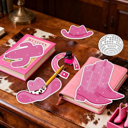 Cowgirl Western Cowtouts 60pcs Cowboy موضوع DIY Cuts Disco Ball Boots Bulletin Board Sheul's Smoot for Bachelorete Party Party Classroom Home Wall Decor (Cowgirl) in Kuwait