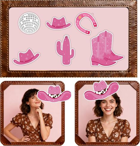 Cowgirl Western Cowtouts 60pcs Cowboy موضوع DIY Cuts Disco Ball Boots Bulletin Board Sheul's Smoot for Bachelorete Party Party Classroom Home Wall Decor (Cowgirl) in Kuwait