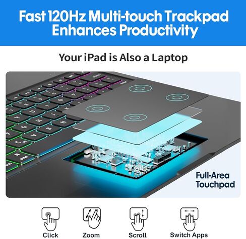 حالة لوحة مفاتيح BABG لـ iPad Air 13 Inch (M3/M2) و iPad Pro 13 ، iPad Pro 12.9 (6th/5th/4/3rd Gen) مع لوحة المفاتيح ، 360 درجة قابلة للتدوير ، toupad ، الخلفية ، شحن القلم الرصاص الأخضر in Kuwait