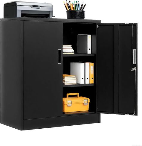 Metal Storage Cabinet, 71 Inch Tall Metal Storage Cabinet with Doors and Shelves, Pantry Cabinets for Kitchen Storage, Garage Cabinet for Living, Dining Room, Assemble Required in Saudi Arabia