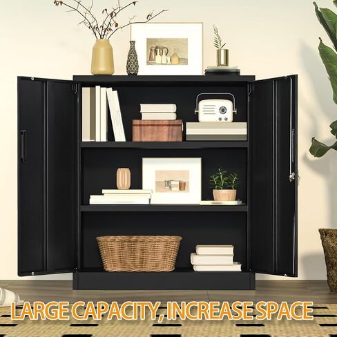 Metal Storage Cabinet, 71 Inch Tall Metal Storage Cabinet with Doors and Shelves, Pantry Cabinets for Kitchen Storage, Garage Cabinet for Living, Dining Room, Assemble Required in Saudi Arabia