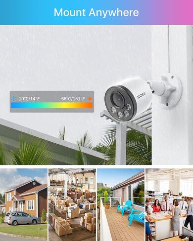 Zosi 32Ch 4K Poe Security Camera System ، اكتشاف مركبة الشخص ، صوتية ، صوتية ، SPOTLIGHT SLAN ، 32PCS 8MP في الهواء الطلق كاميرات IP IP ، 32 قناة 4K NVR مع 8TB HDD لتسجيل 24/7 in Kuwait